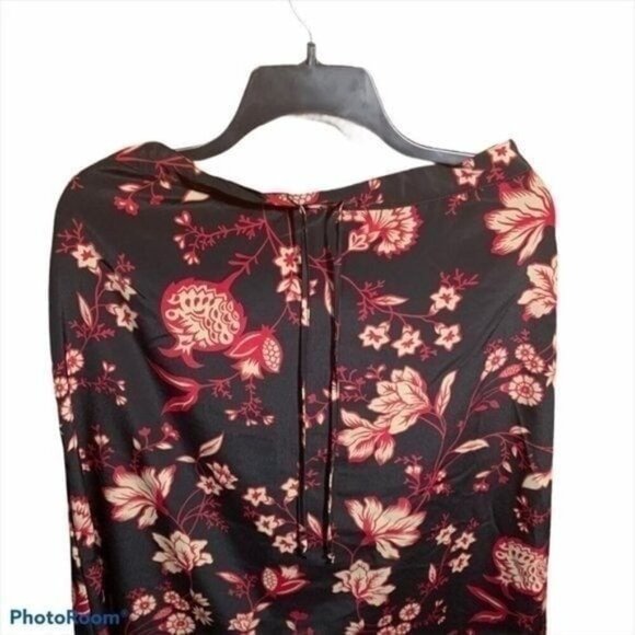 Sag Harbor Skirt Set Red Black Floral Midi Skirt - Picture 7 of 9